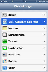 Postfach auf einem iPhone/iPad einrichten -Schritt 1