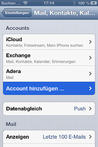 Postfach auf einem iPhone/iPad einrichten -Schritt 3