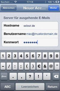 Postfach auf einem iPhone/iPad einrichten -Schritt 8